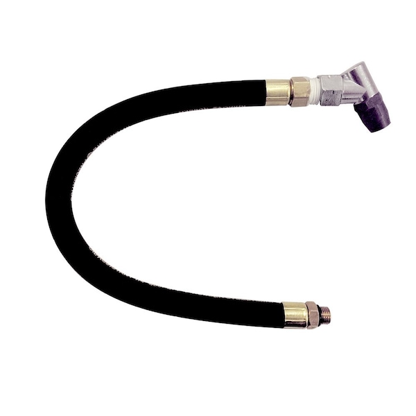 Interstate Pneumatics Angle in Tapered Chuck 12 Inch with Steel Braided Black Rubber Hose Whipend TW135W - main